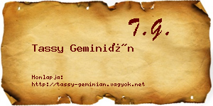 Tassy Geminián névjegykártya
